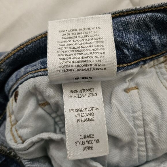 Citizens Of Humanity Jeans Womens 28 Blue Daphne Crop Denim High Rise Raw Hem - Picture 6 of 10